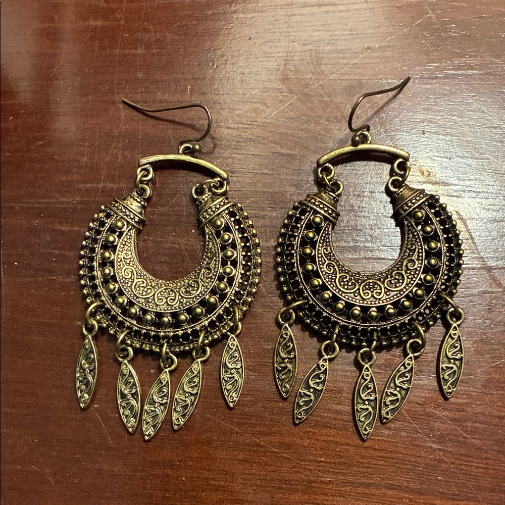 Antique Gold Dangle Earrings